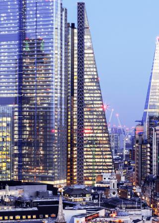 Global Business London, City, View, Skyline, Light